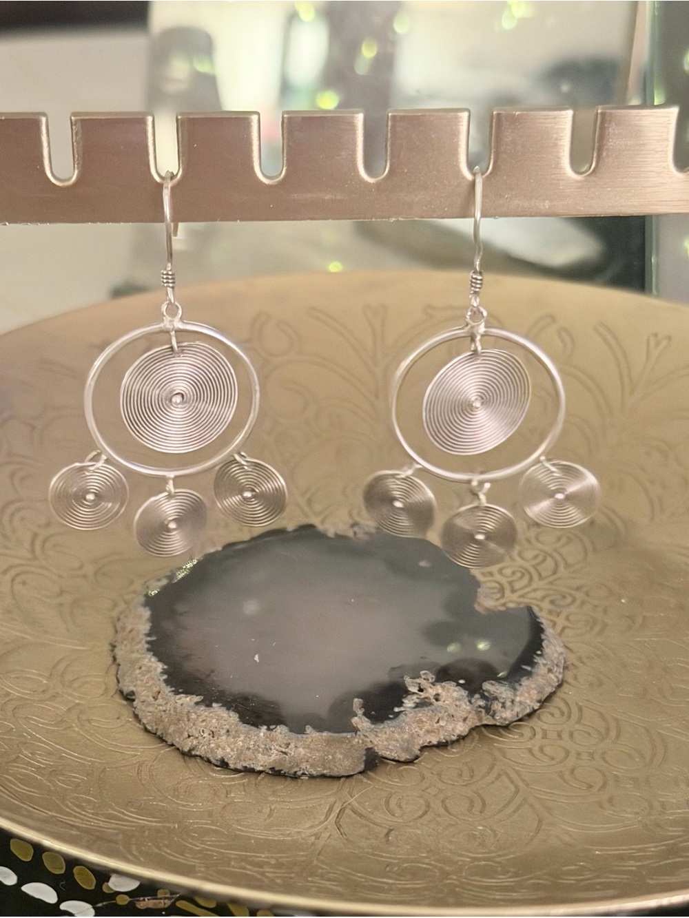 Vintage Hmong Modern Style Sterling Silver Earrings